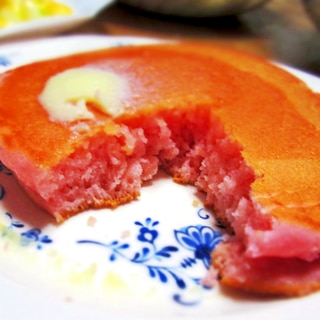 ピンクのパンケーキ